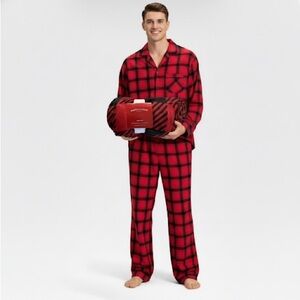 Wondershop Red & Black Plaid Pajama Set + Throw Bundle